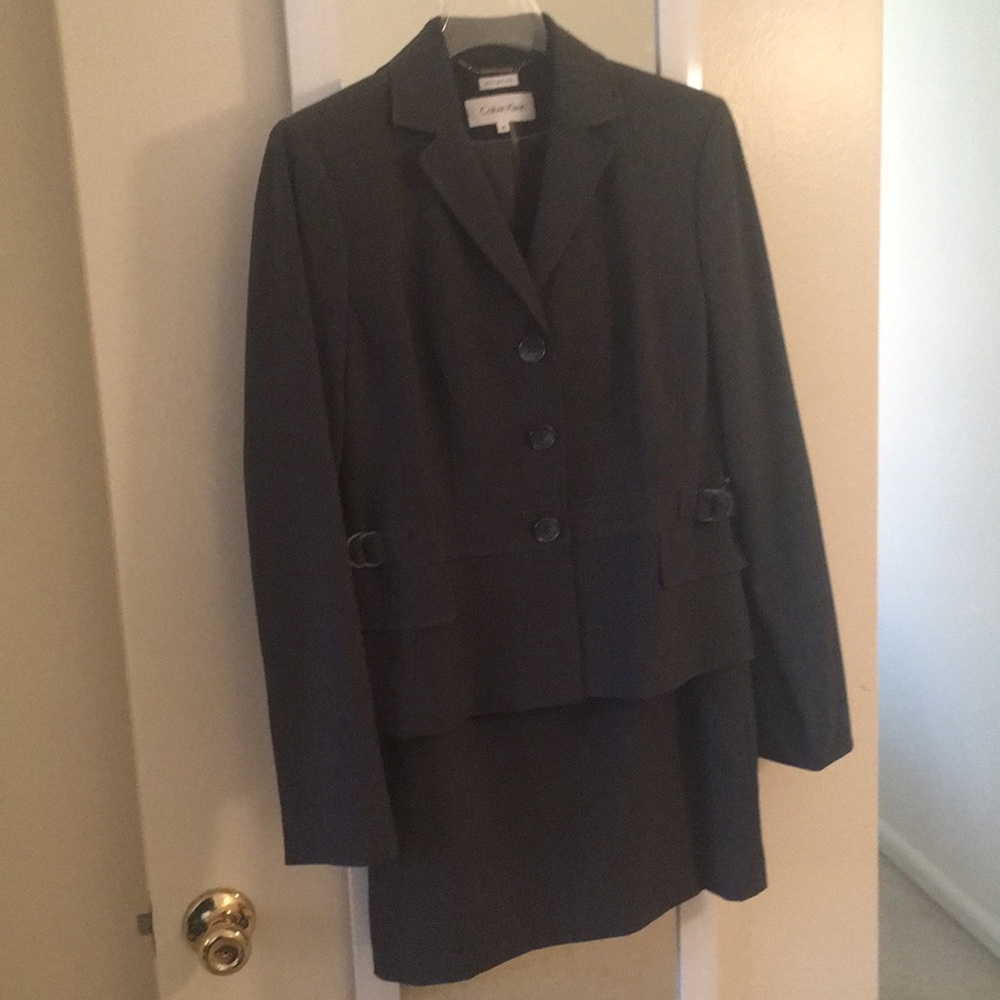 Calvin Klein gray skirt suit, size 4